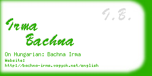 irma bachna business card